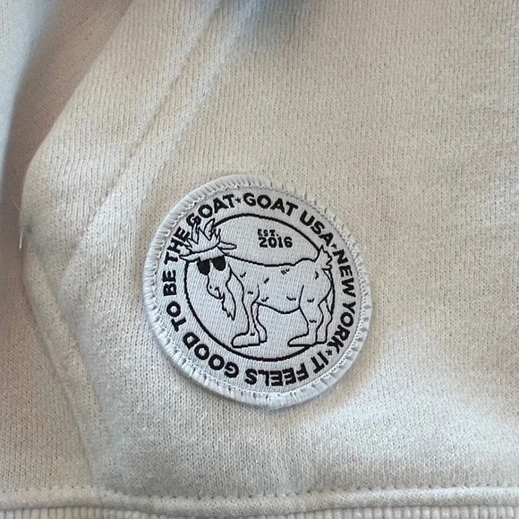 White Mens Hoodie GOAT USA Small - Picture 3 of 5